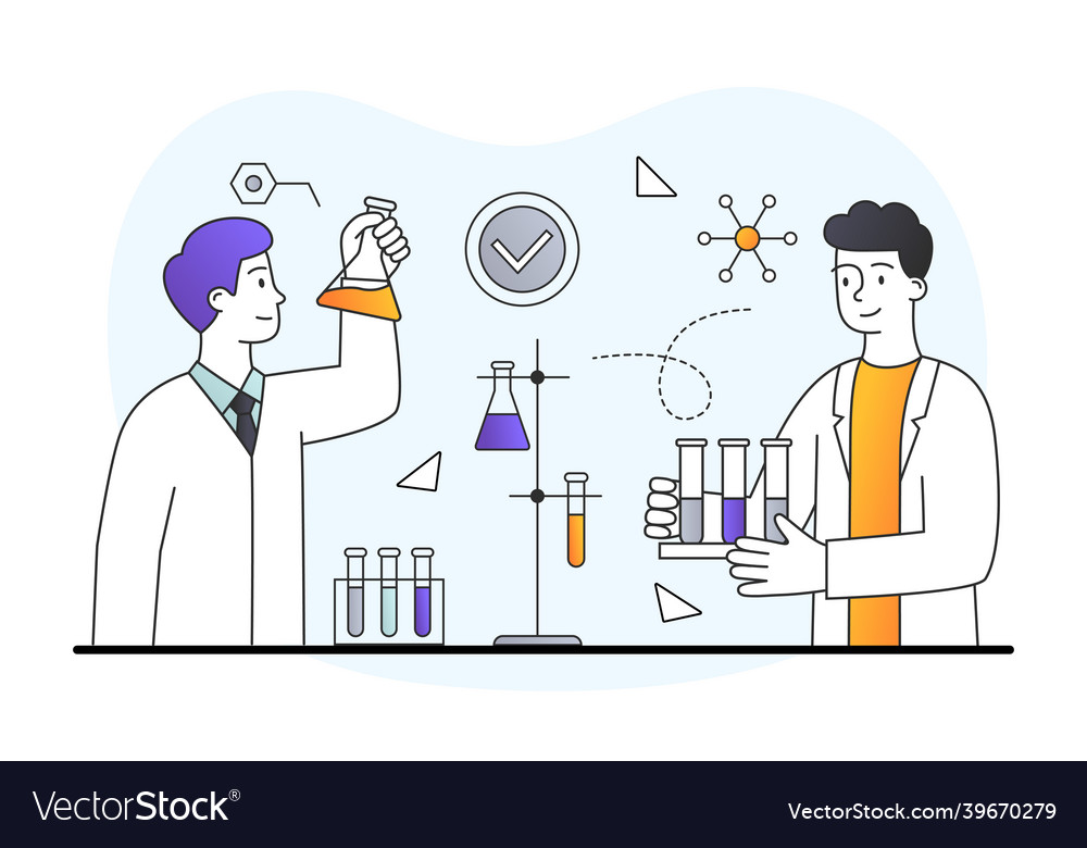 Science experiment in laboratory Royalty Free Vector Image