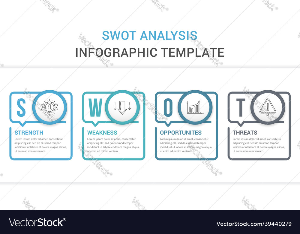 Swot analysis diagram Royalty Free Vector Image