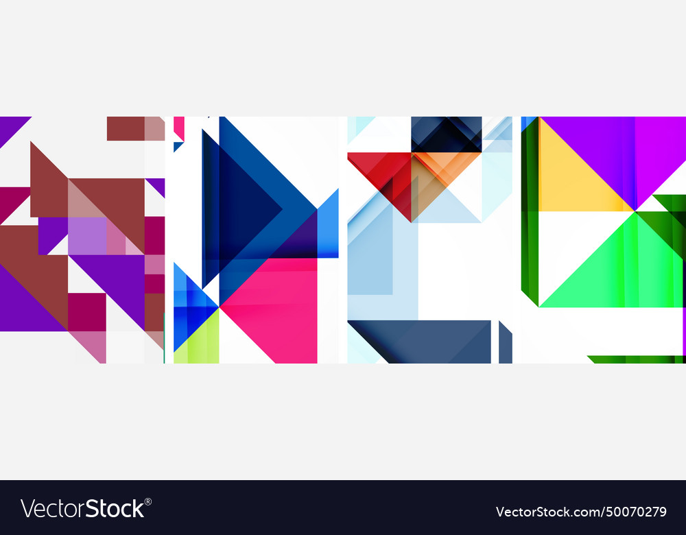 Triangle poster set for wallpaper business card Vector Image