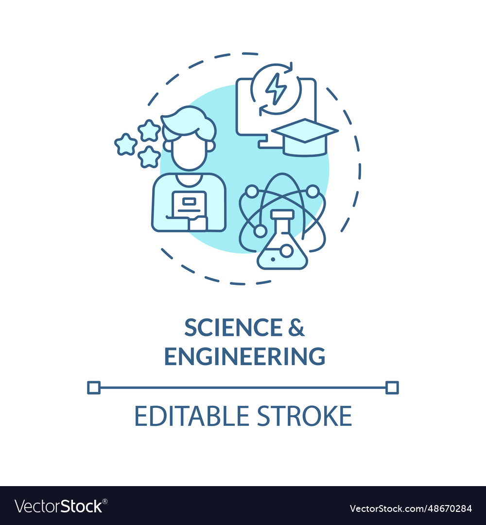 2d blue thin line icons science and engineering Vector Image