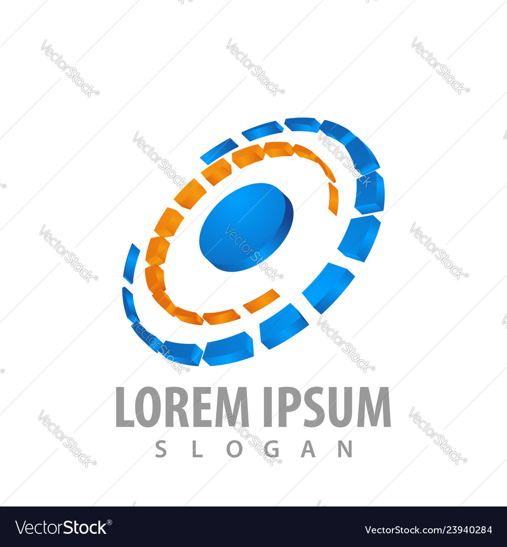 3d rotation round logo concept design symbol Vector Image