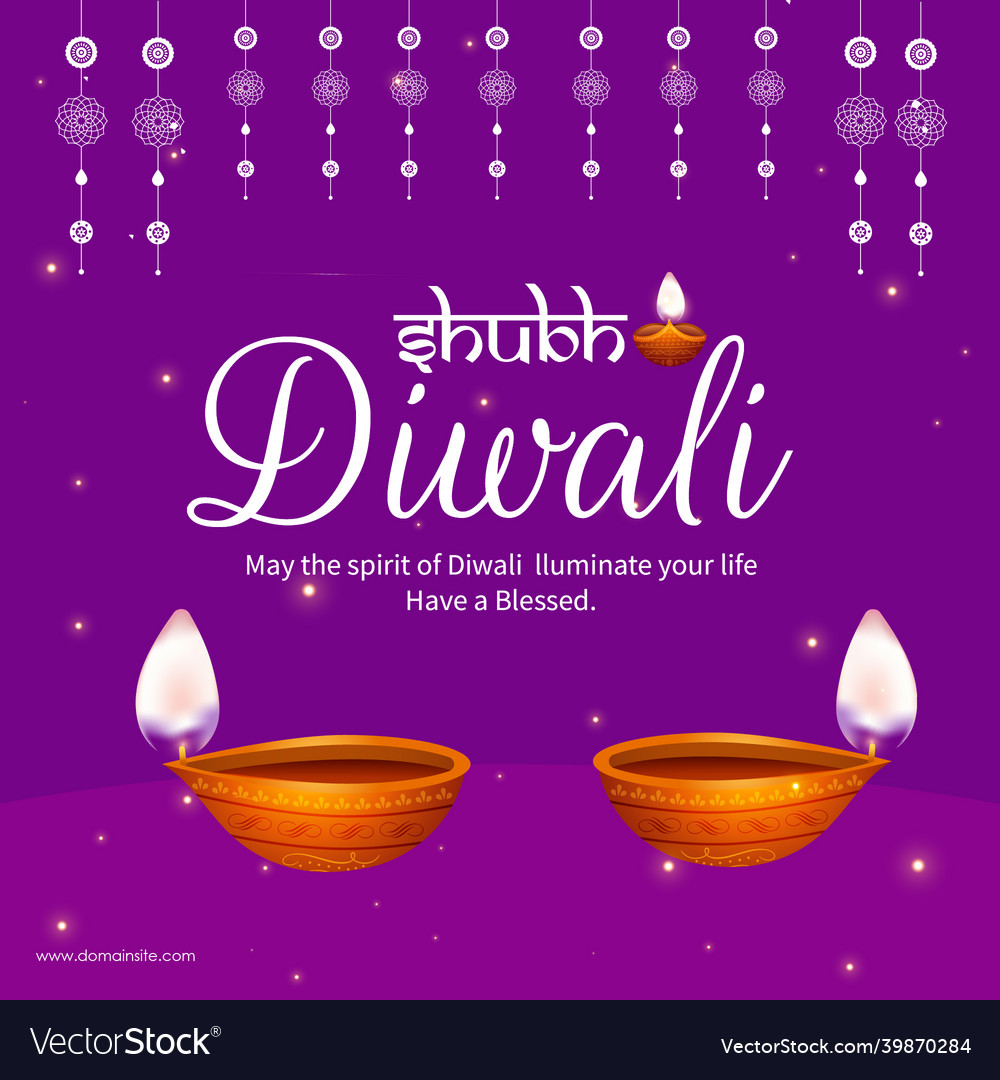 Banner design of festival lights happy diwali Vector Image