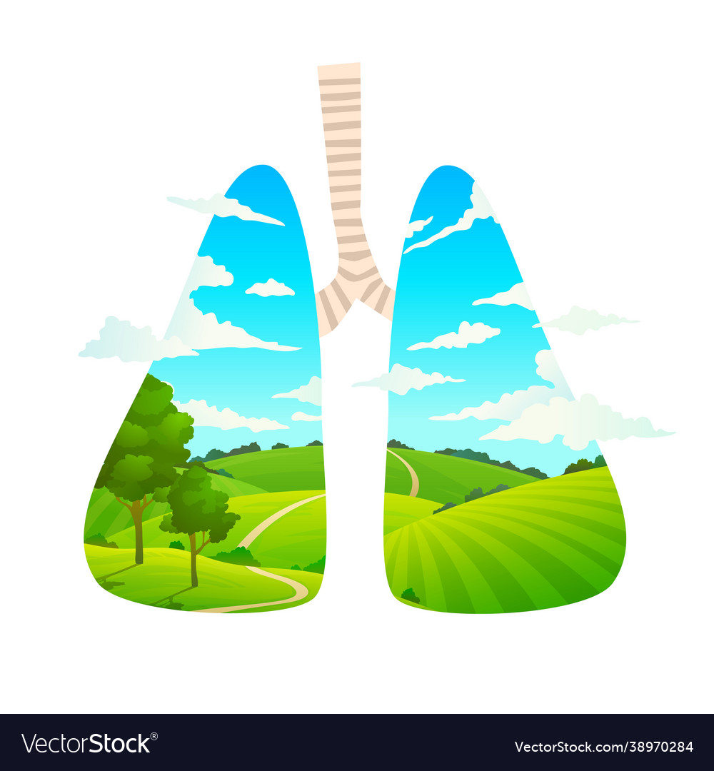 Breathe fresh air forest is lungs Royalty Free Vector Image