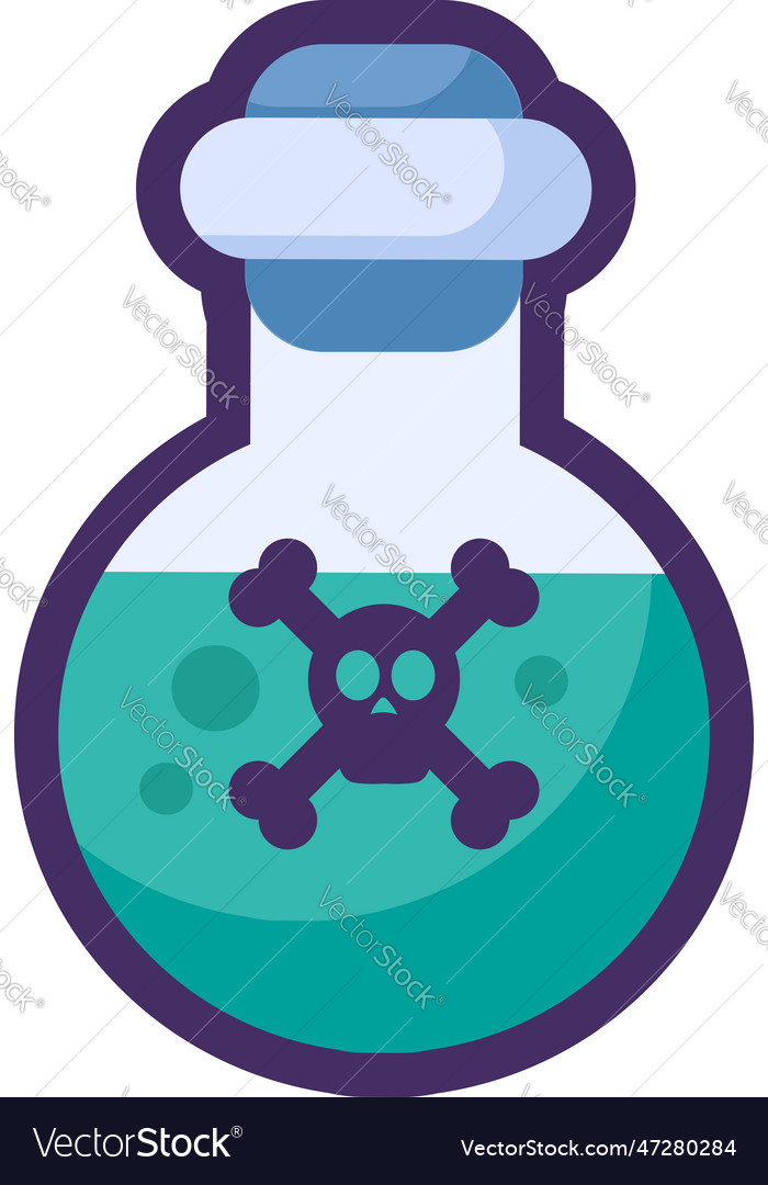 Flat outline hazardous waste toxic substance icon Vector Image