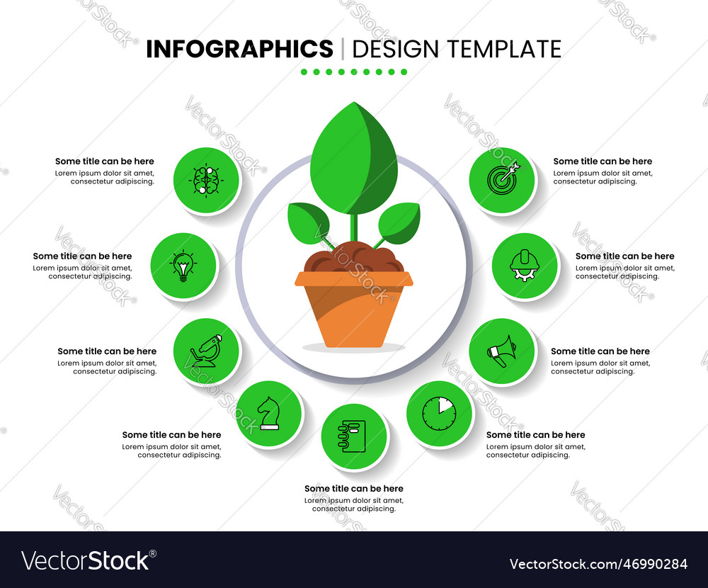 Infographic template growth concept a plant Vector Image