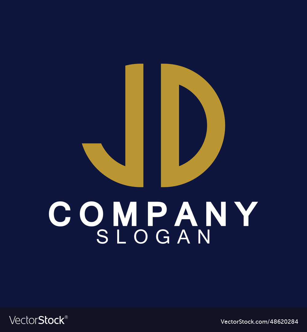 Initial letters jd logo design template Royalty Free Vector