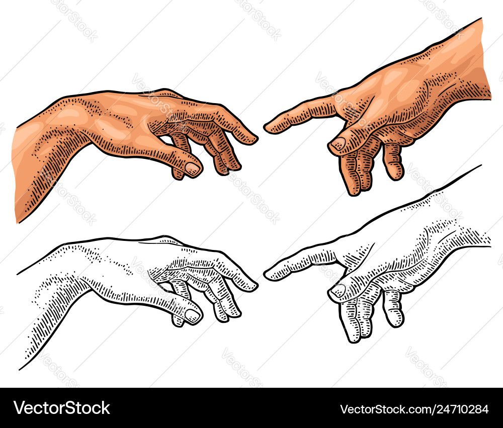 Sistine Chapel Hands Vector Images 23