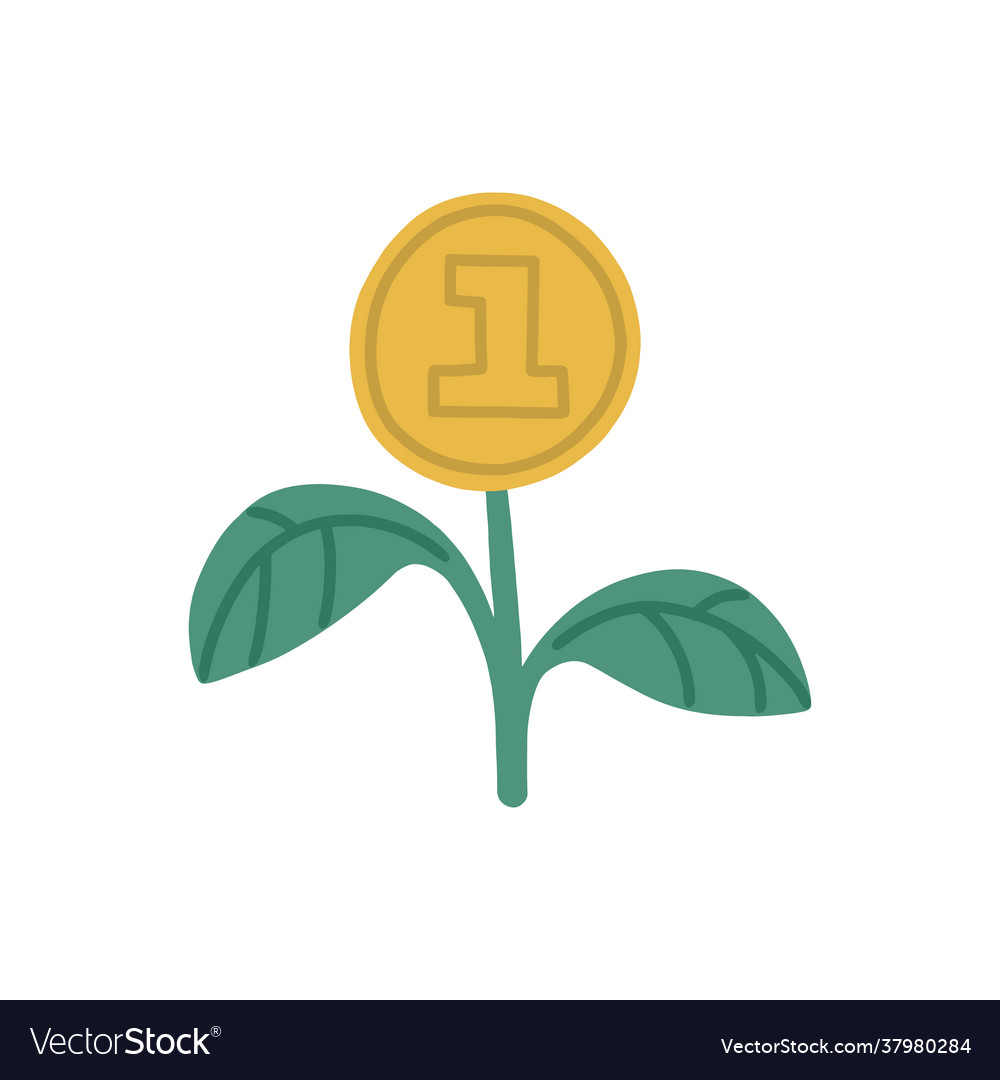 Money growing from a sprout investment concept Vector Image