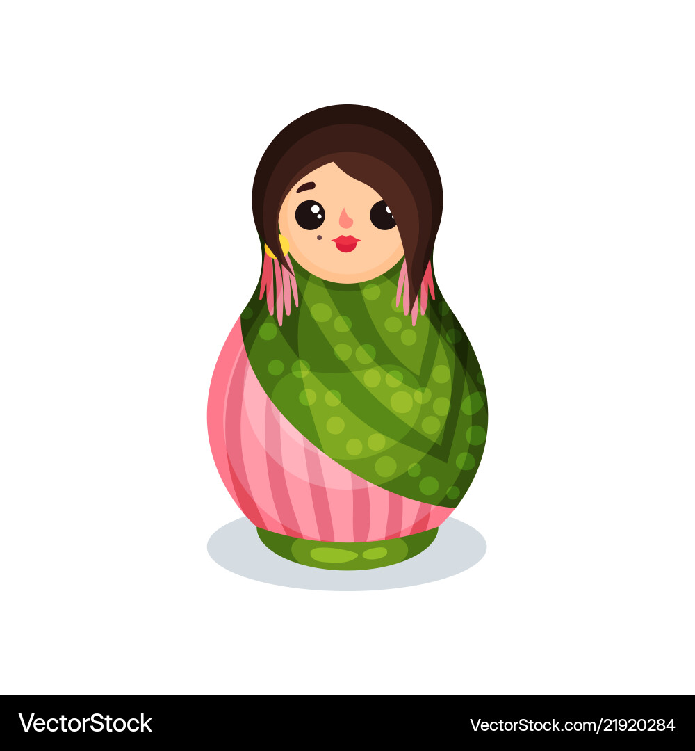 Nesting doll colorful wooden matryoshka Royalty Free Vector