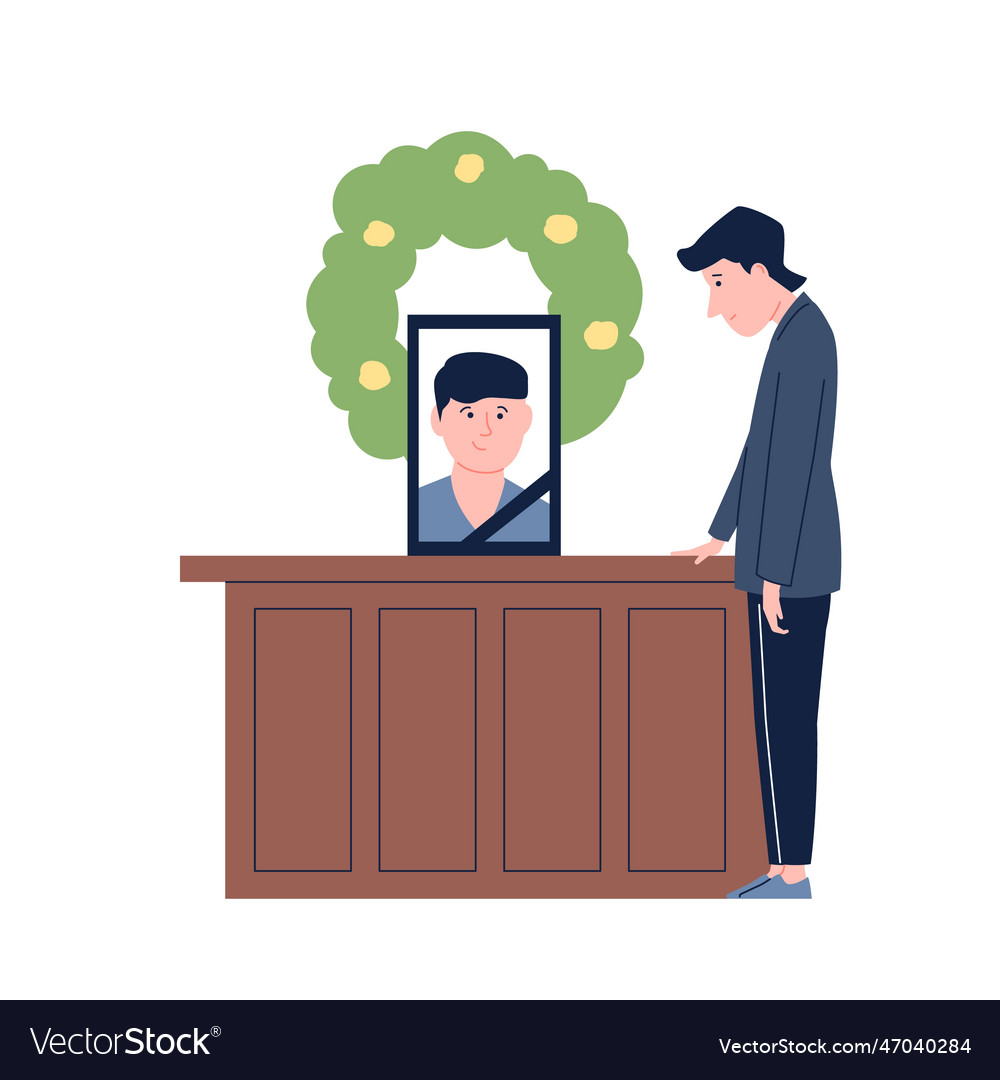 Person in mourning man grieving and sorrowful Vector Image