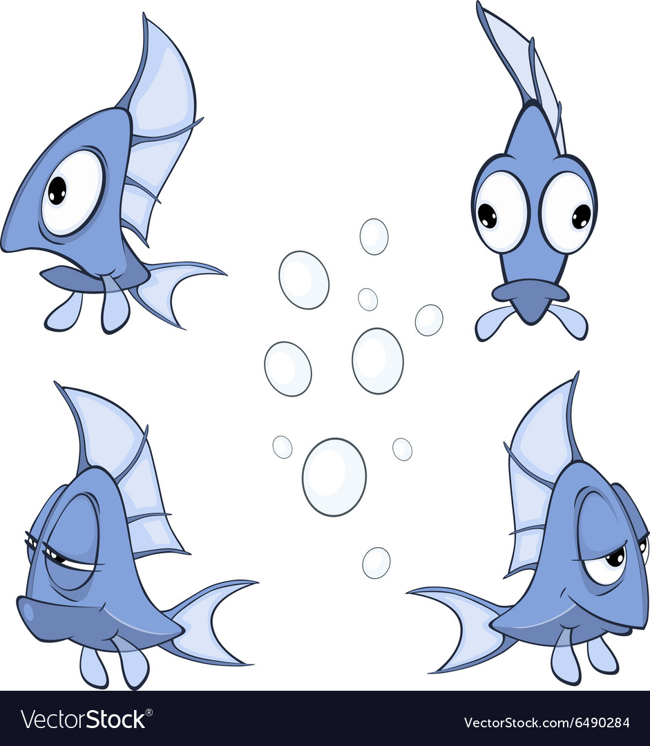 Set of cartoon cute deep-water Royalty Free Vector Image Set of cartoon cute deep-water Royalty Free Vector Image