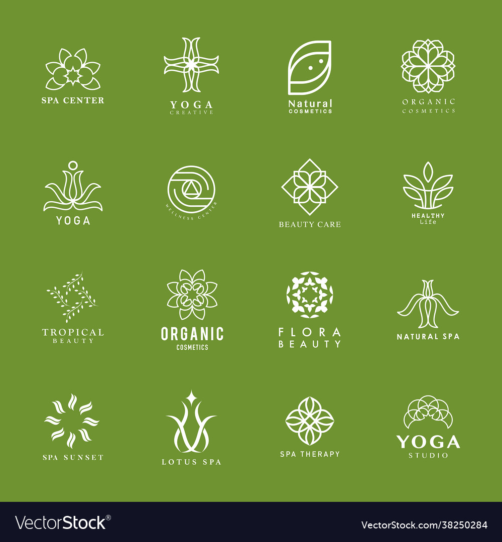 Set yoga and spa logo Royalty Free Vector Image