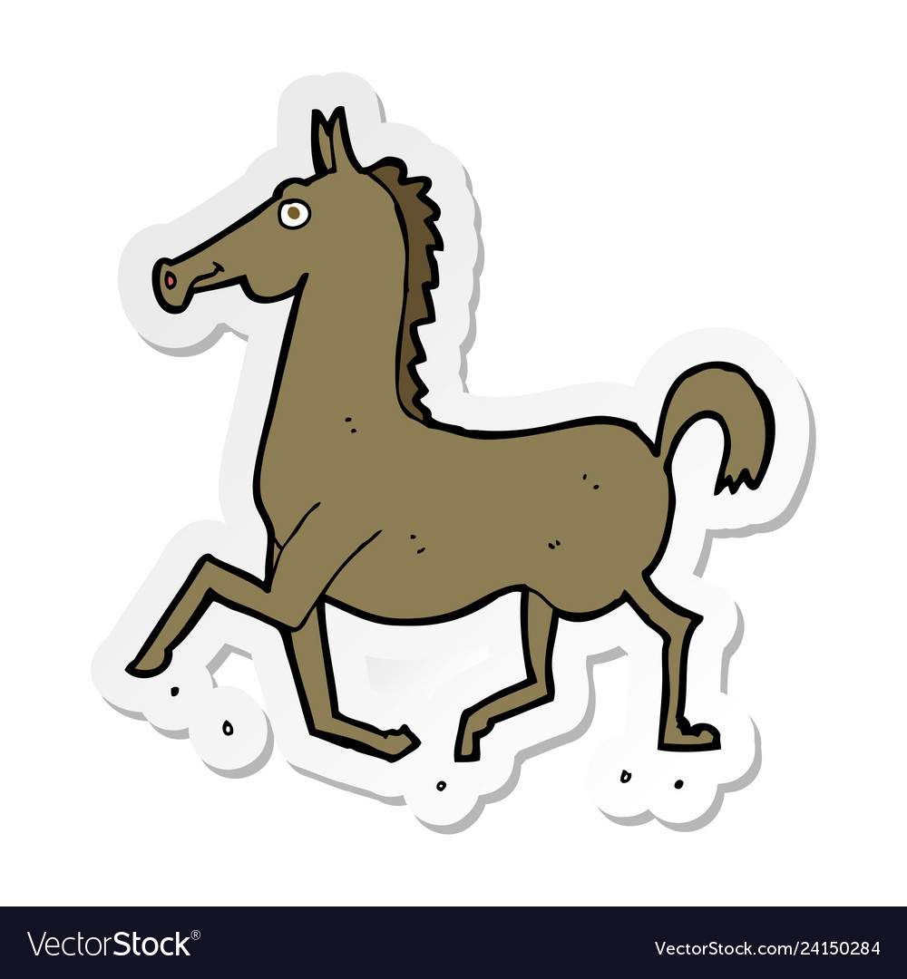 Sticker of a cartoon horse Royalty Free Vector Image