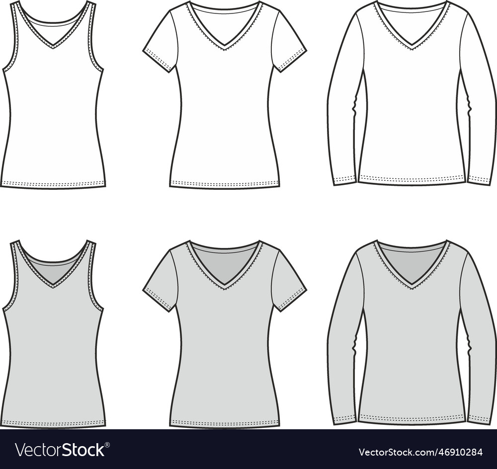 Womens tshirt jumper tank top Royalty Free Vector Image