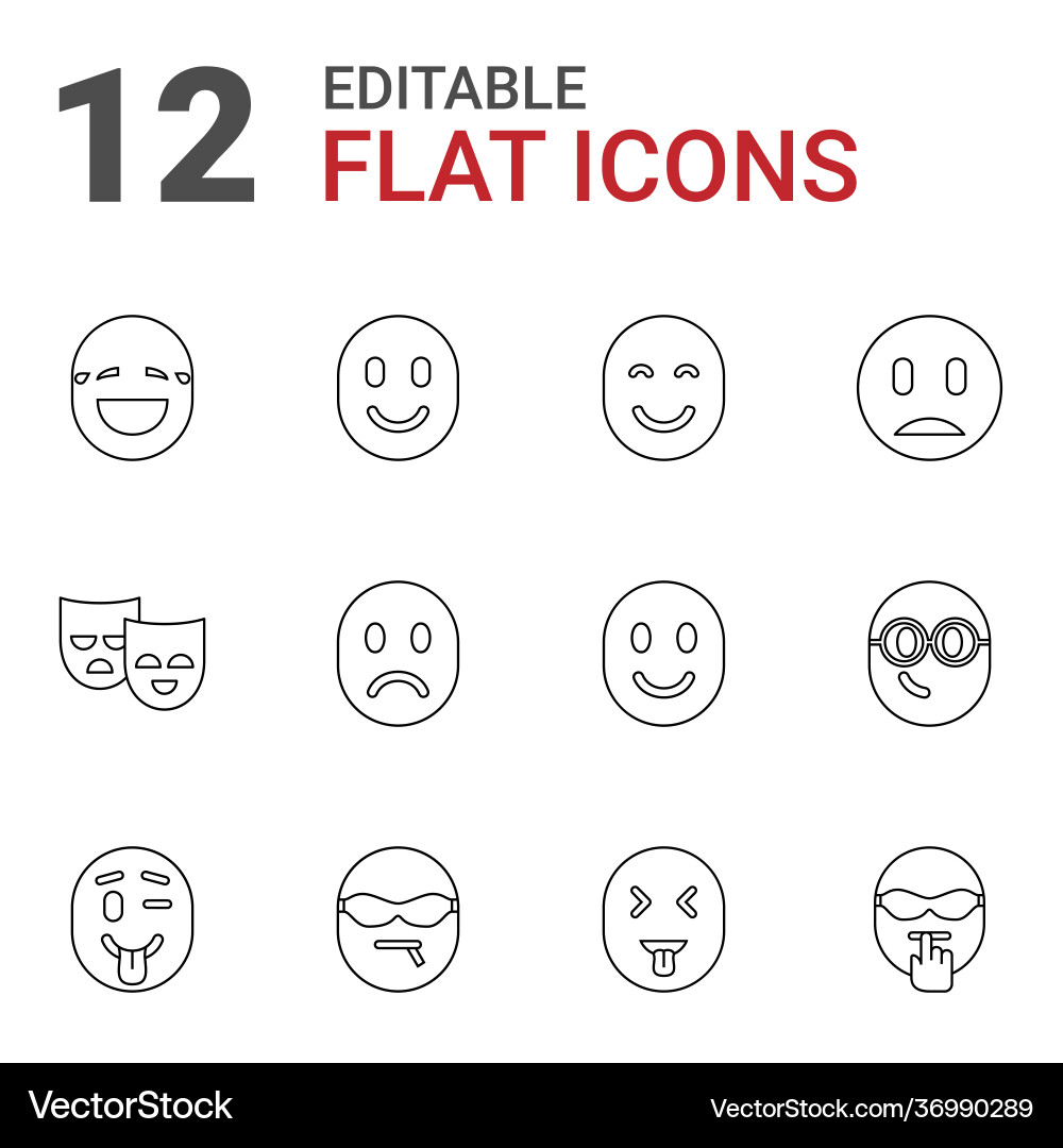 12 cheerful icons Royalty Free Vector Image - VectorStock