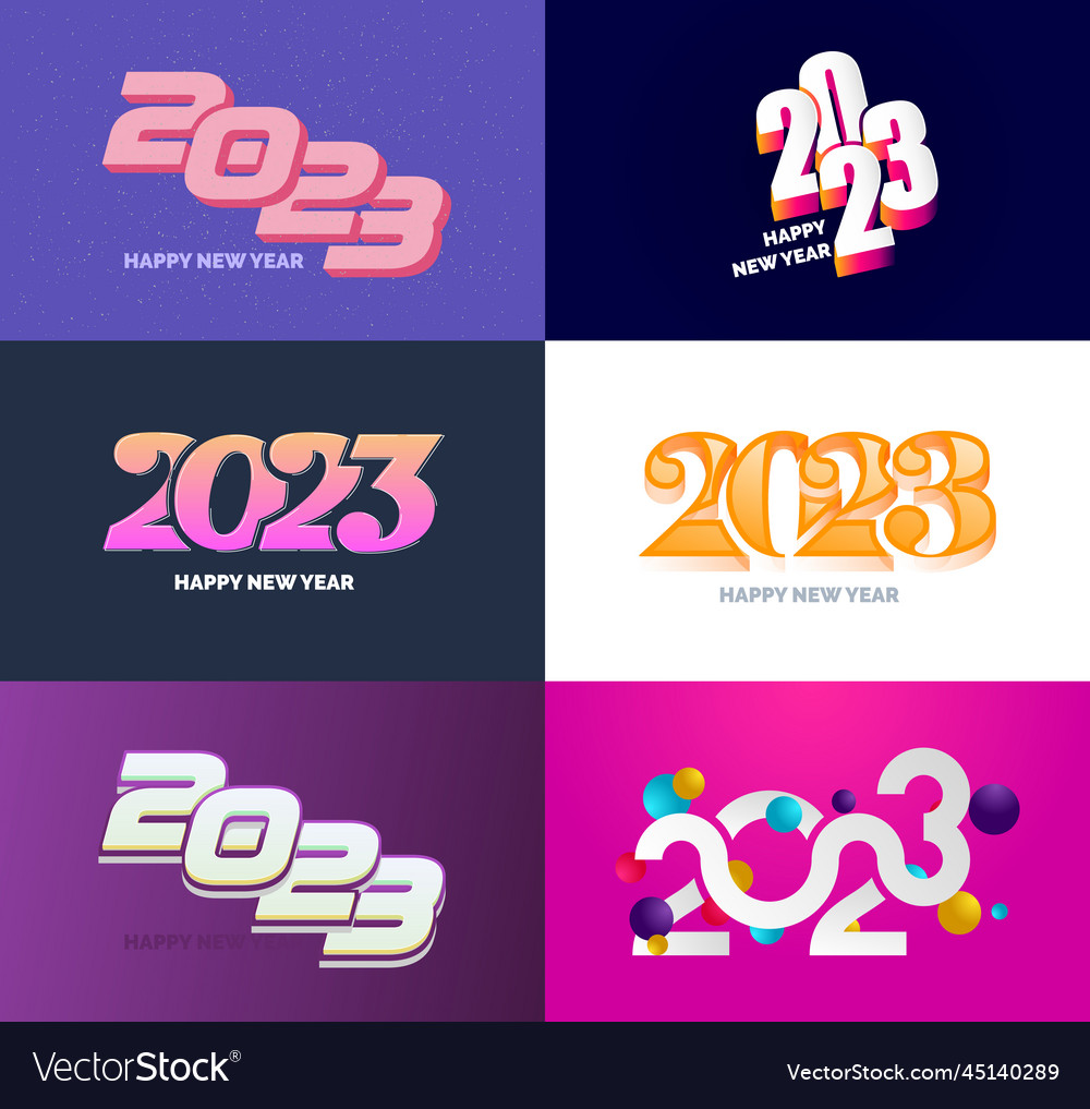 Big collection of 2023 happy new year symbols Vector Image