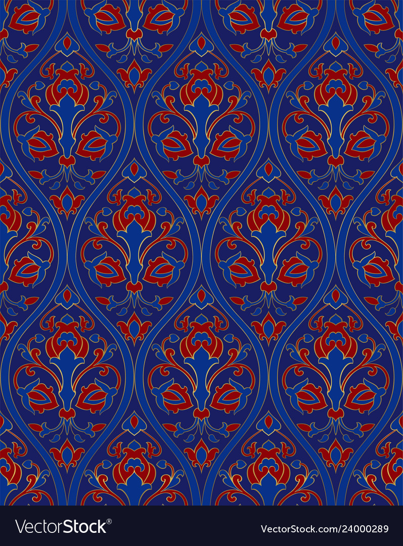 Blue floral pattern Royalty Free Vector Image - VectorStock