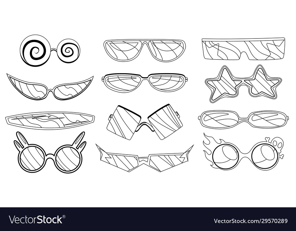 Cartoon eyeglasses or sunglasses in stylish Vector Image Cartoon eyeglasses or sunglasses in stylish Vector Image
