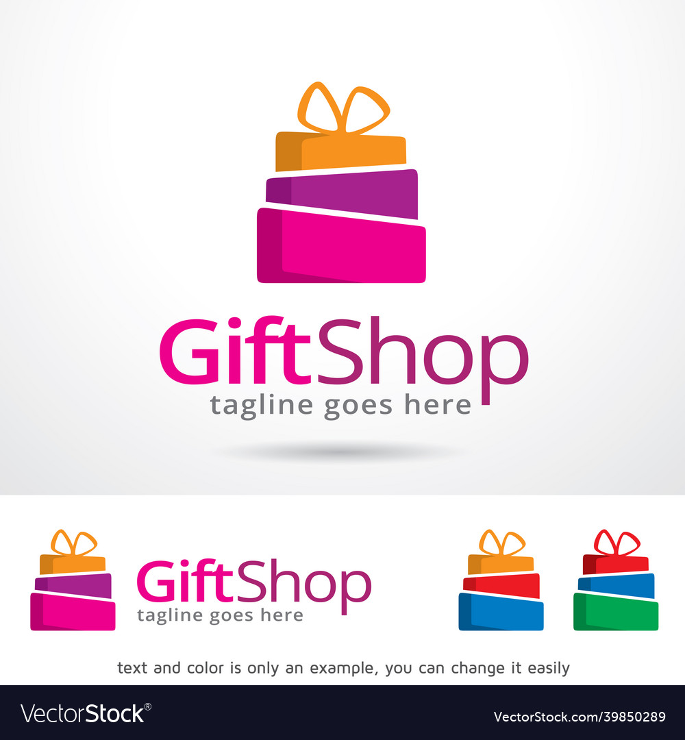 Gift shop logo template Royalty Free Vector Image