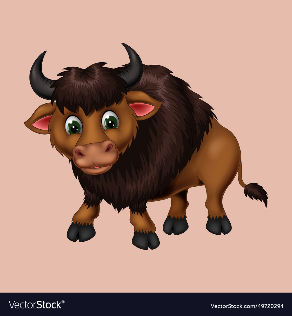 Bison cartoon posing isolated Royalty Free Vector Image