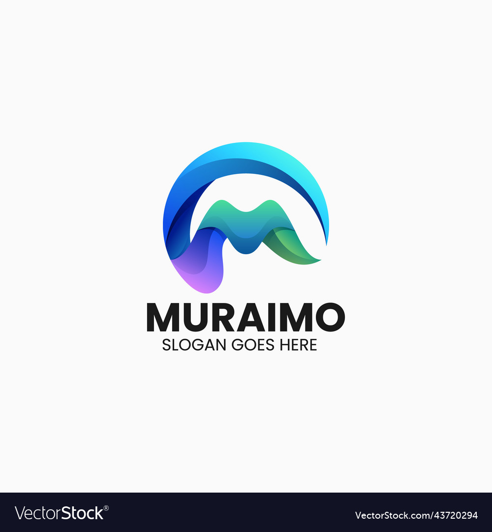 Logo letter m gradient colorful style vector image Logo letter m gradient colorful style
