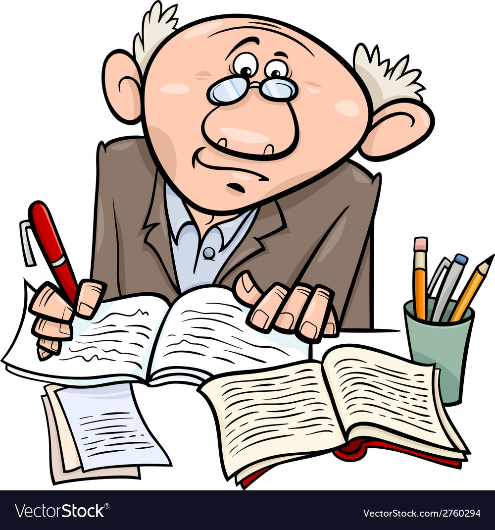 Professor or writer cartoon Royalty Free Vector Image