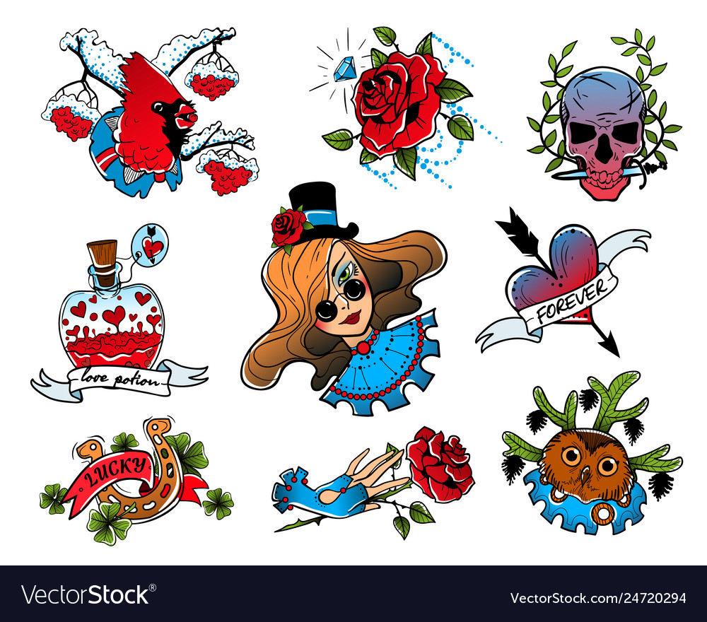 Tattoos design collection Royalty Free Vector Image Tattoos design collection Royalty Free Vector Image