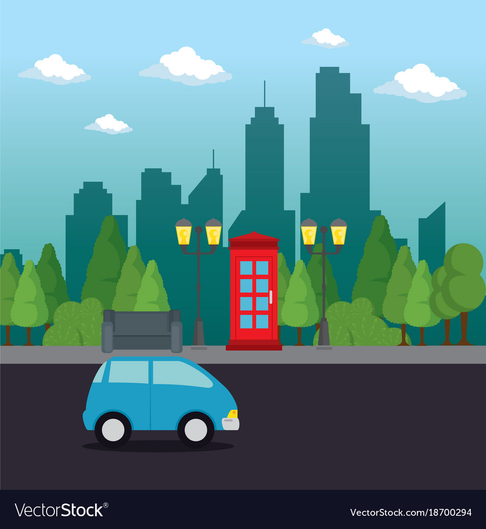 Urban city landscape Royalty Free Vector Image