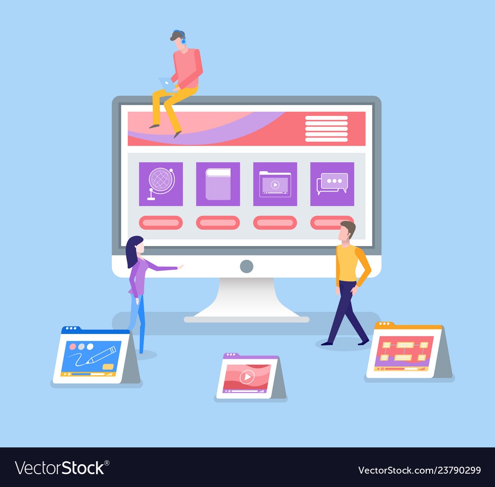 Online education courses for people distant study Vector Image Online education courses for people distant study Vector Image