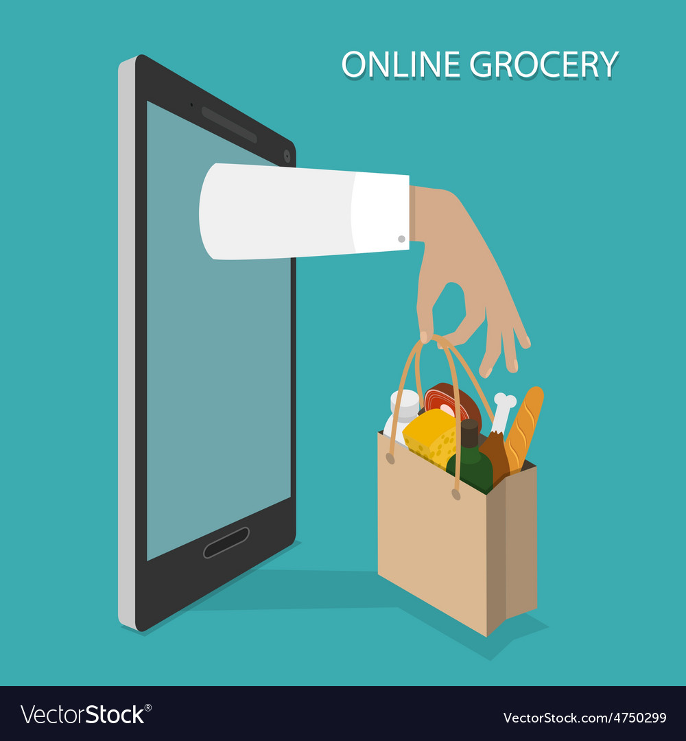 Online grocery ordering delivery concept Vector Image