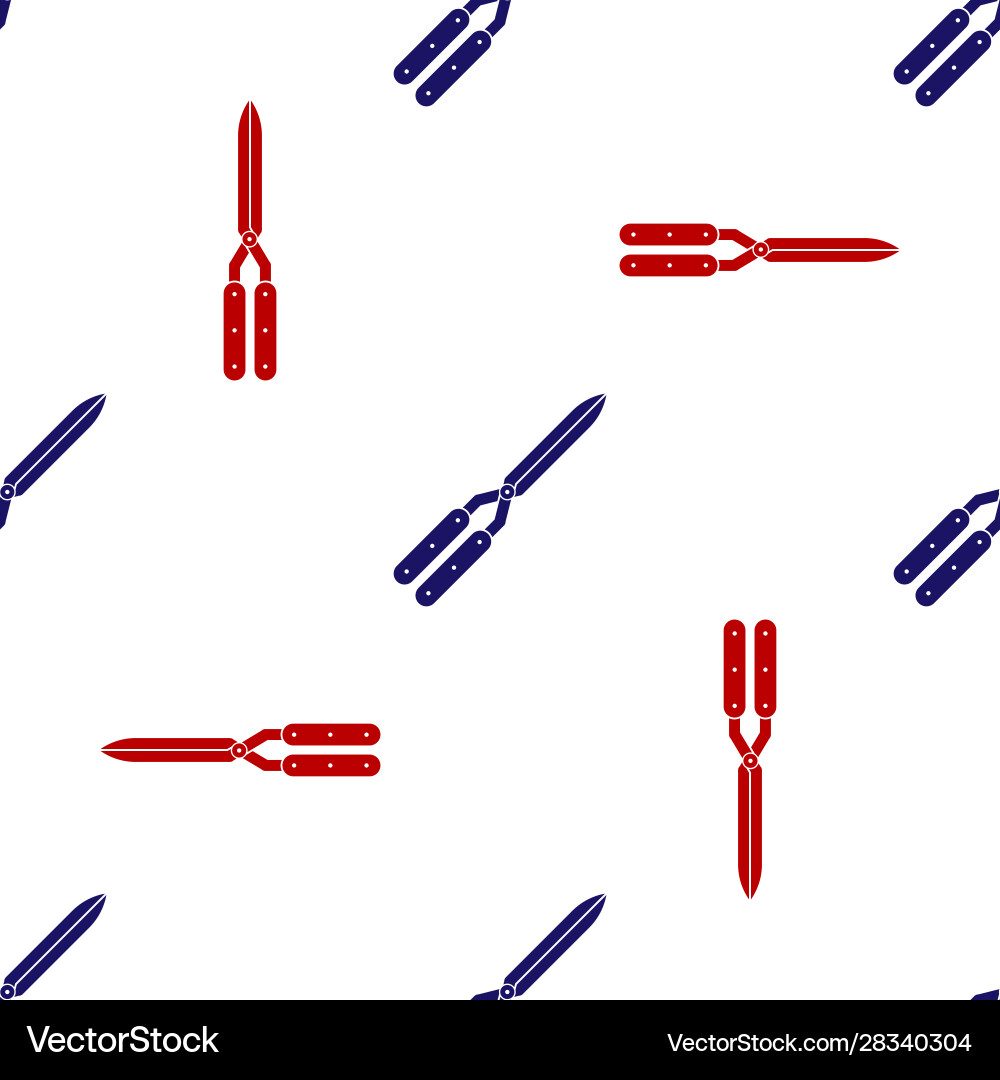 Blue and red gardening handmade scissors Vector Image