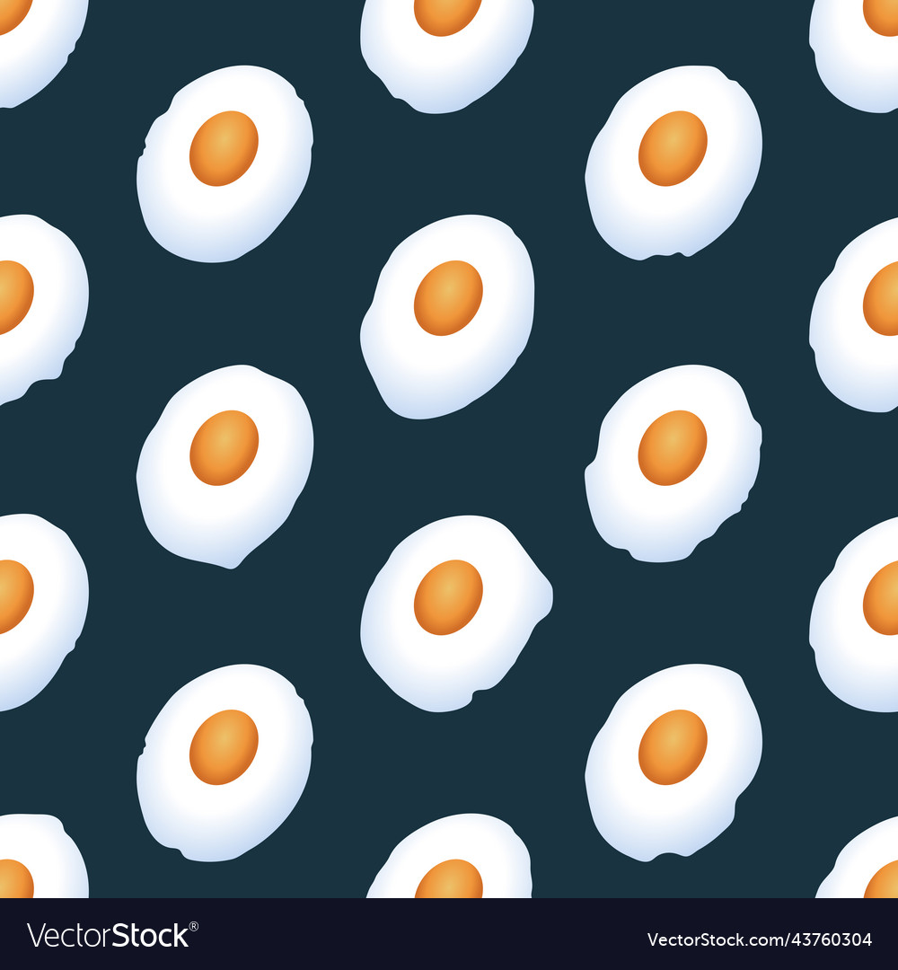 Fried eggs flat seamless pattern morning food