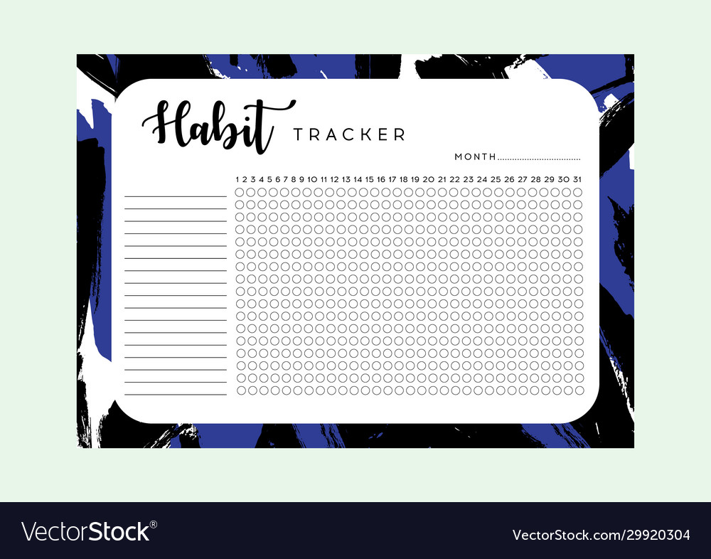 Habit tracker monthly planner habit tracker blank Vector Image