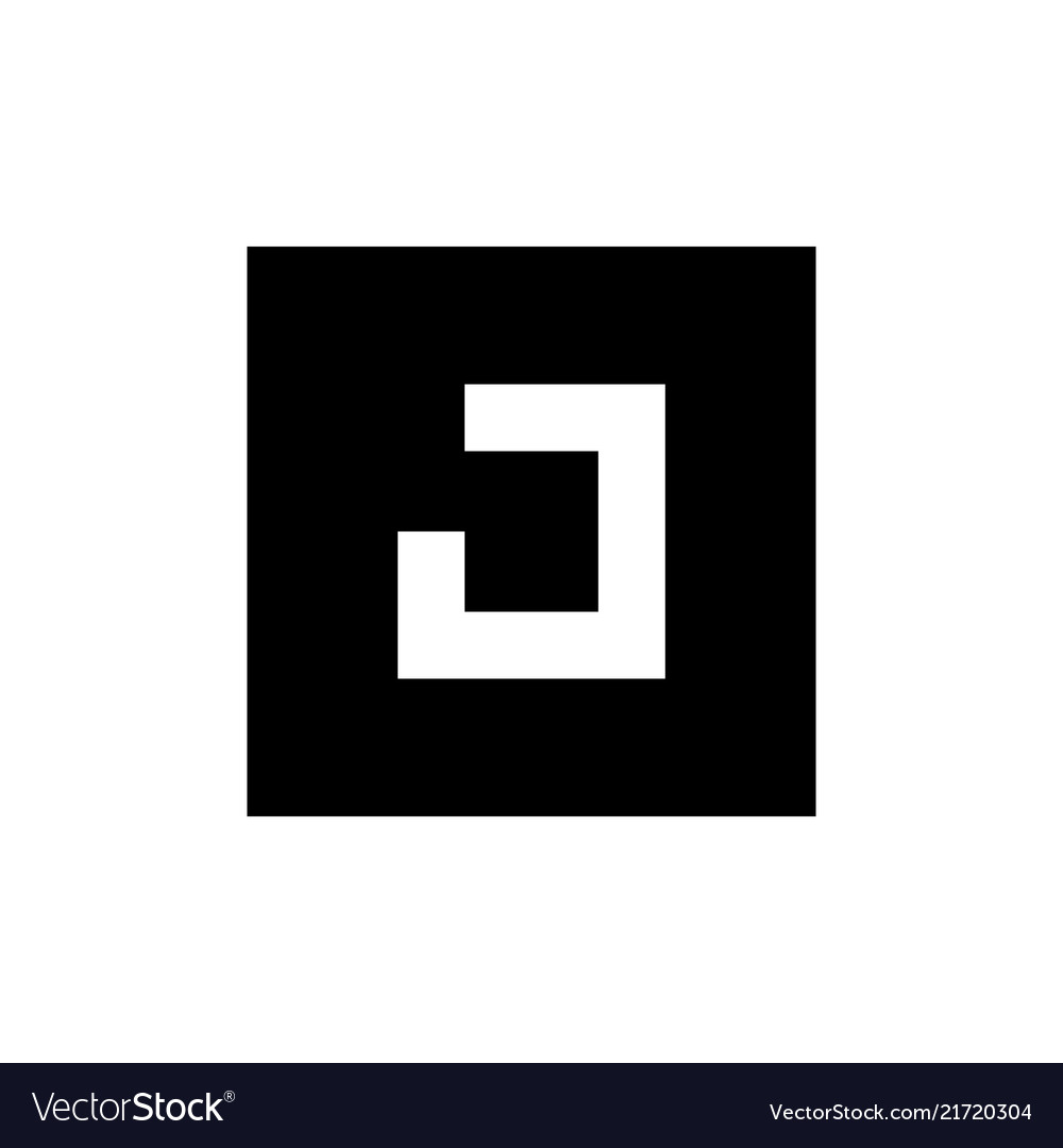 Letter J Logo Icon Design Combined With Square Vector Image