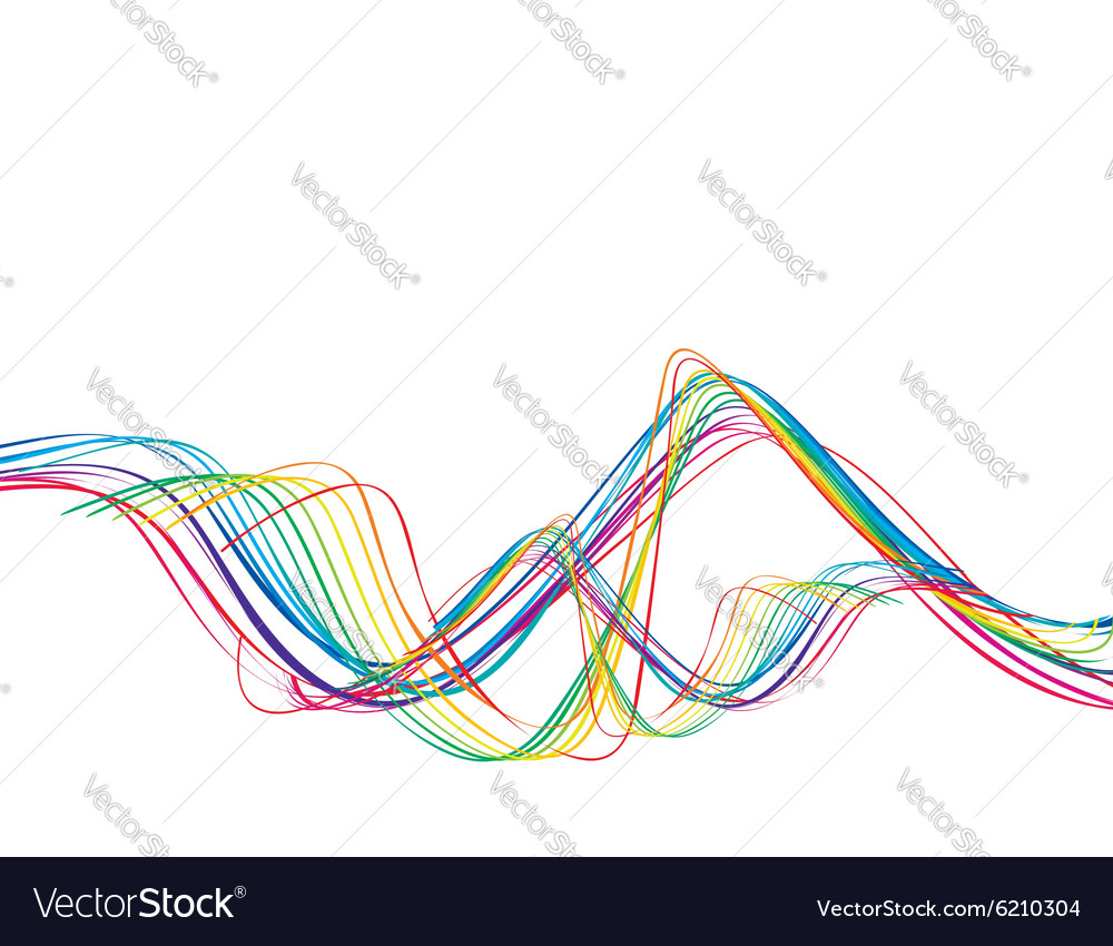 Rainbow wave line Royalty Free Vector Image - VectorStock