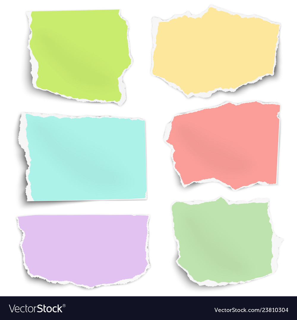 Set of color paper fragments different shapes Vector Image