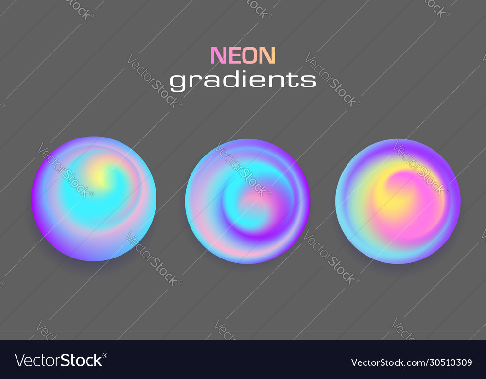 Abstract sphere neon colors gradients isolated Vector Image