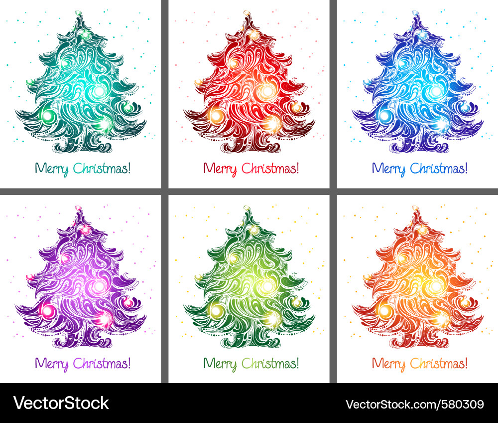 Christmas trees Royalty Free Vector Image - VectorStock