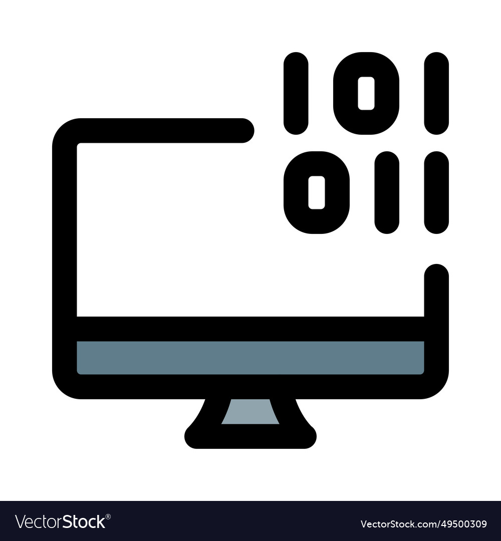 Desktop use binary code for process information Vector Image