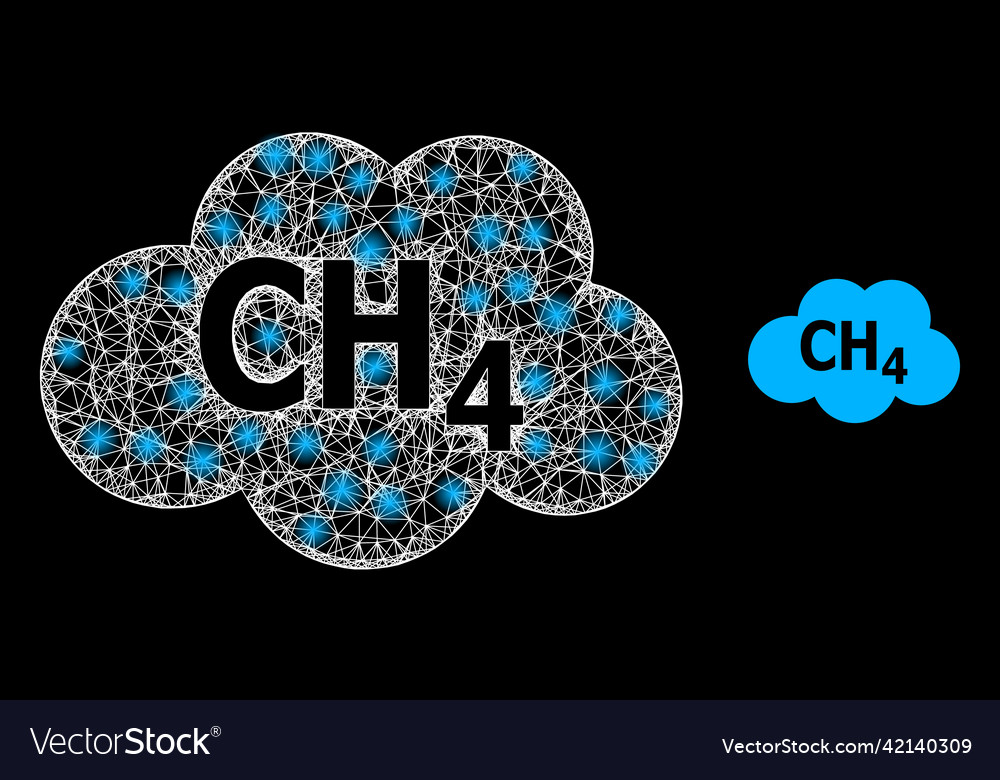 Glossy hatched methane cloud with colored glare Vector Image