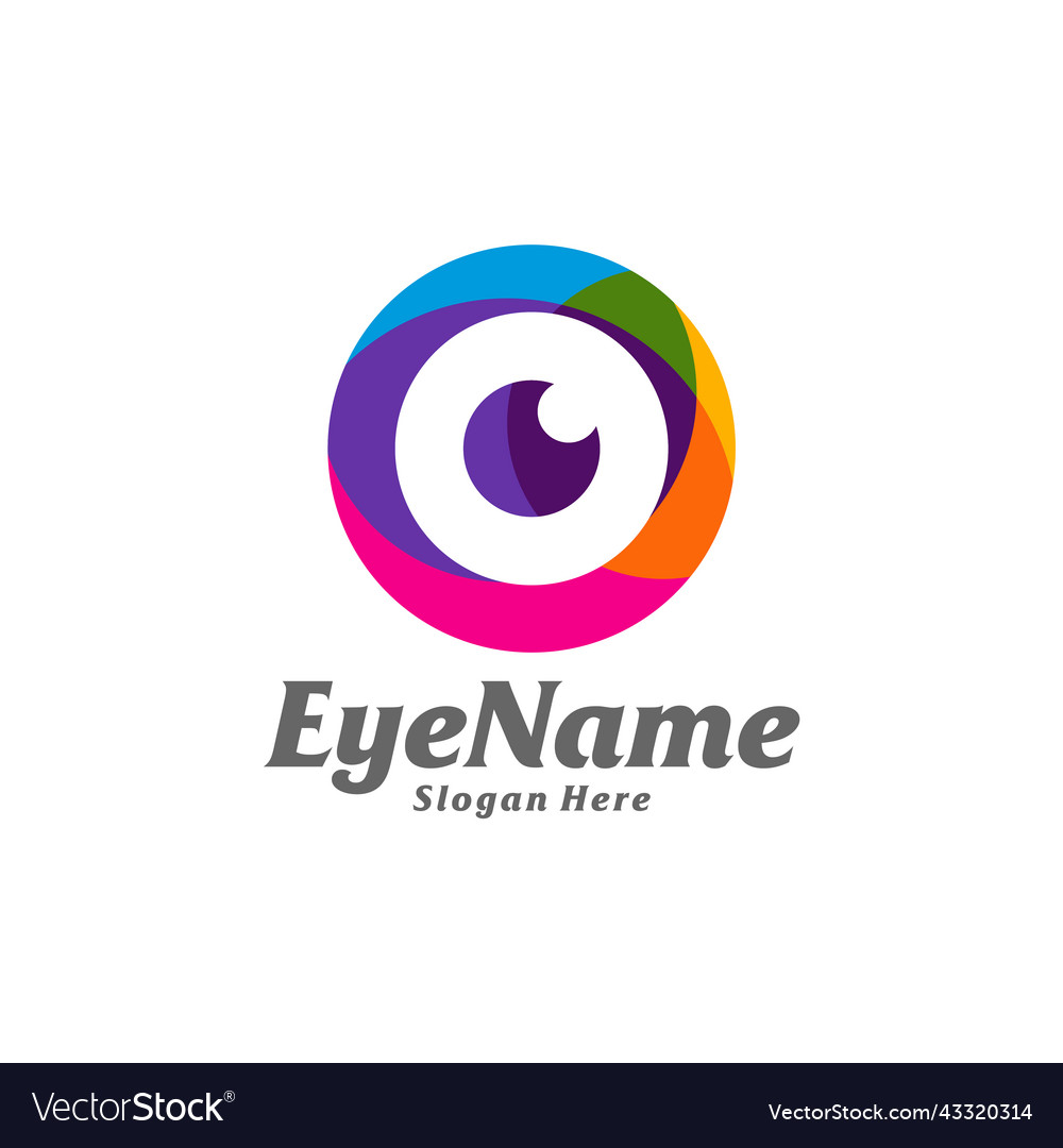 Color eye logo design template Royalty Free Vector Image