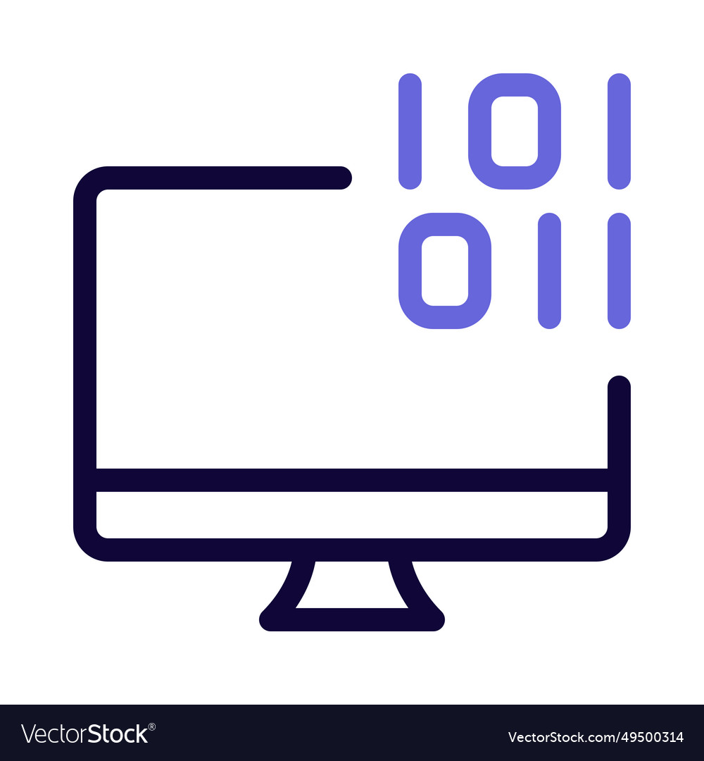 Desktop use binary code for process information Vector Image