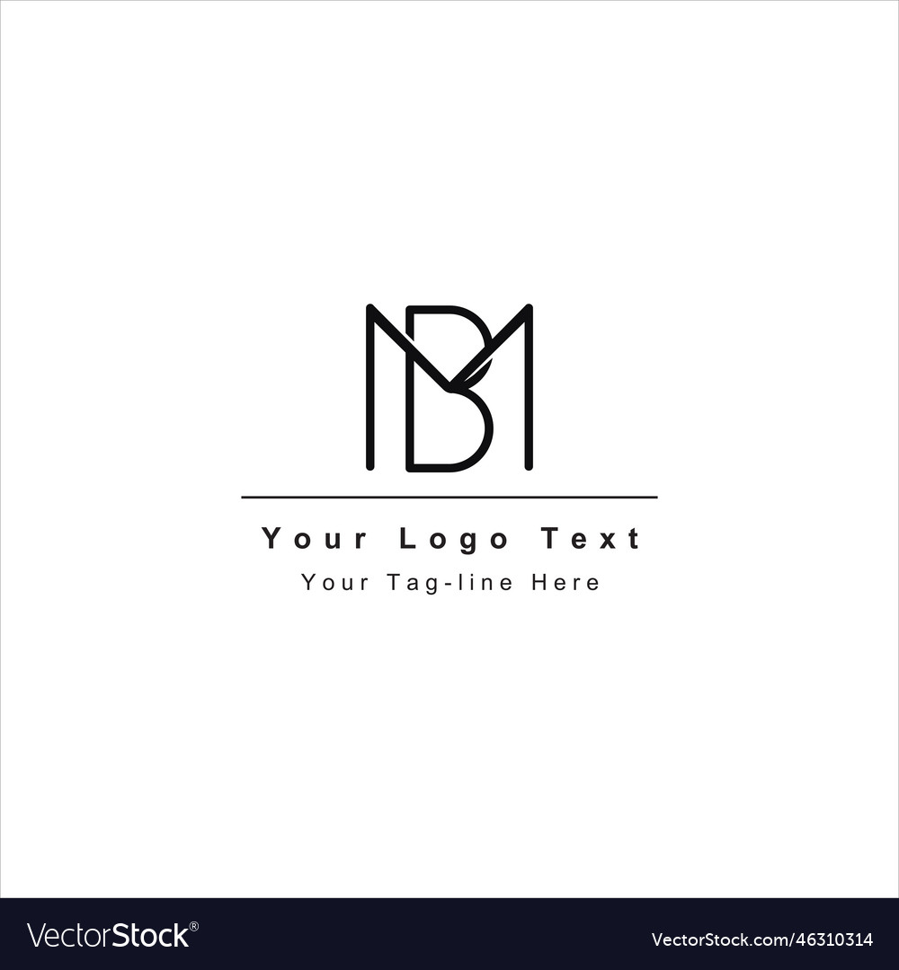 Initial bm mb b m based letter icon logo Vector Image