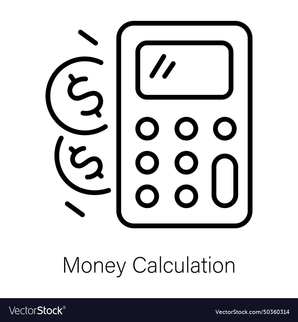 Money Calculation Royalty Free Vector Image Vectorstock