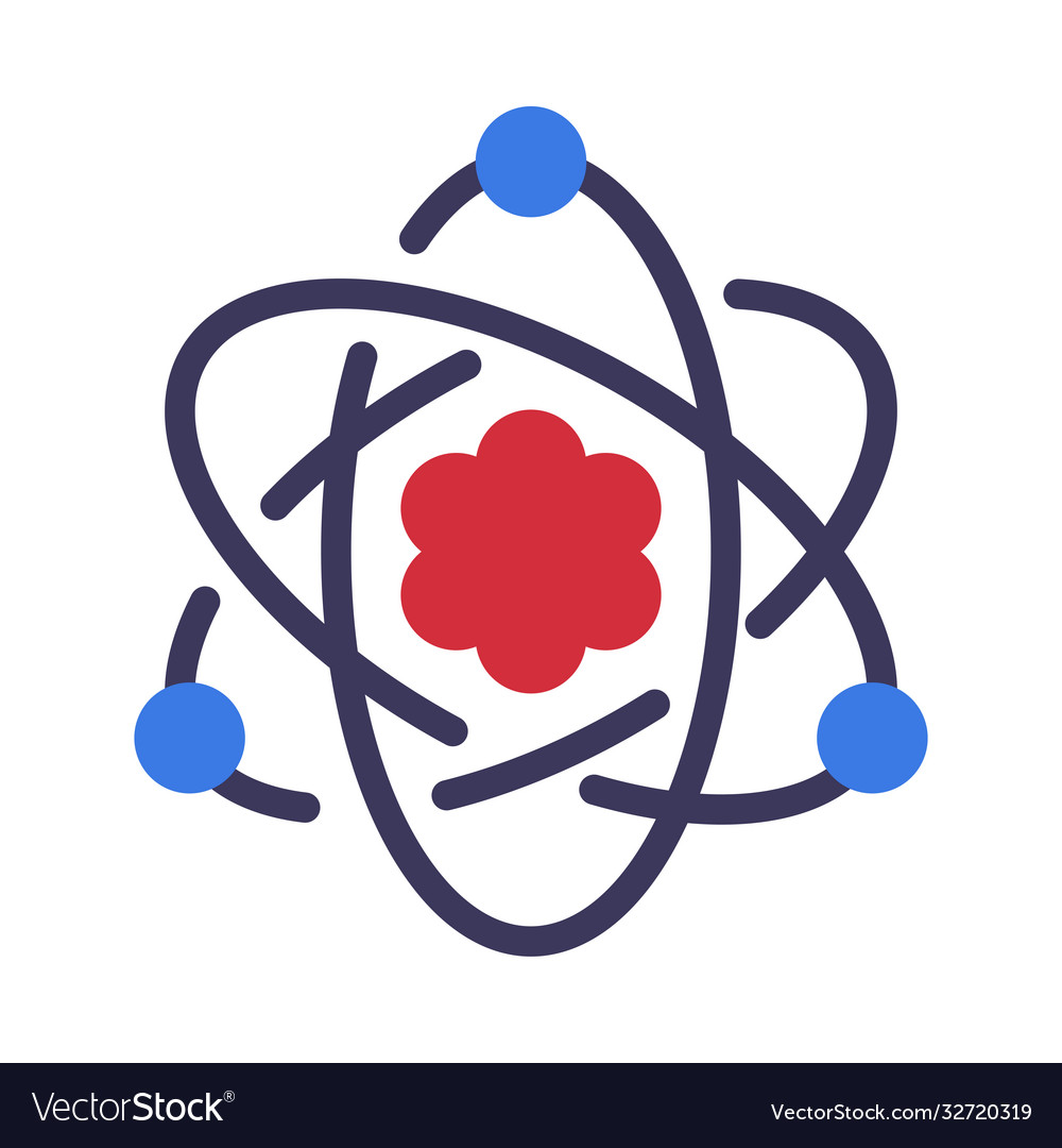 Atom electrons rotating in orbits around atomic Vector Image