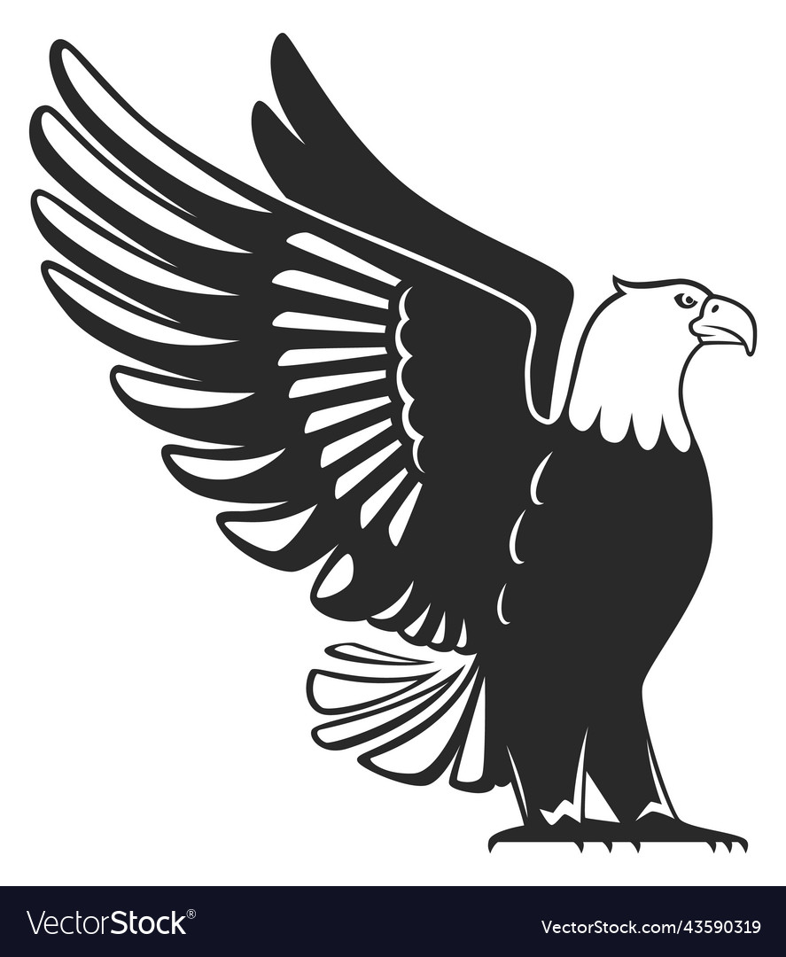 Bald eagle insignia retro air power logo vector image Bald eagle insignia retro air power logo
