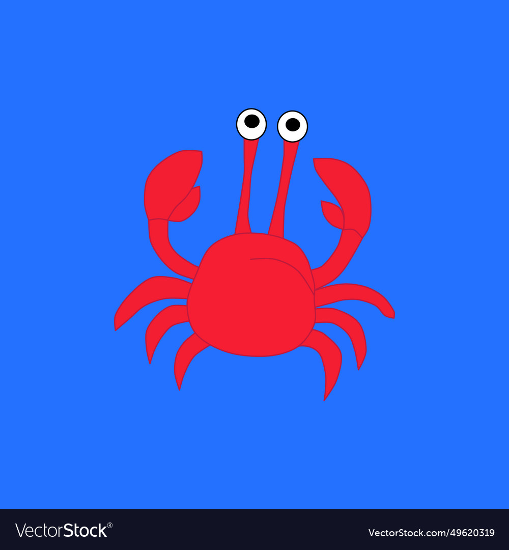 Crab on the blue background Royalty Free Vector Image