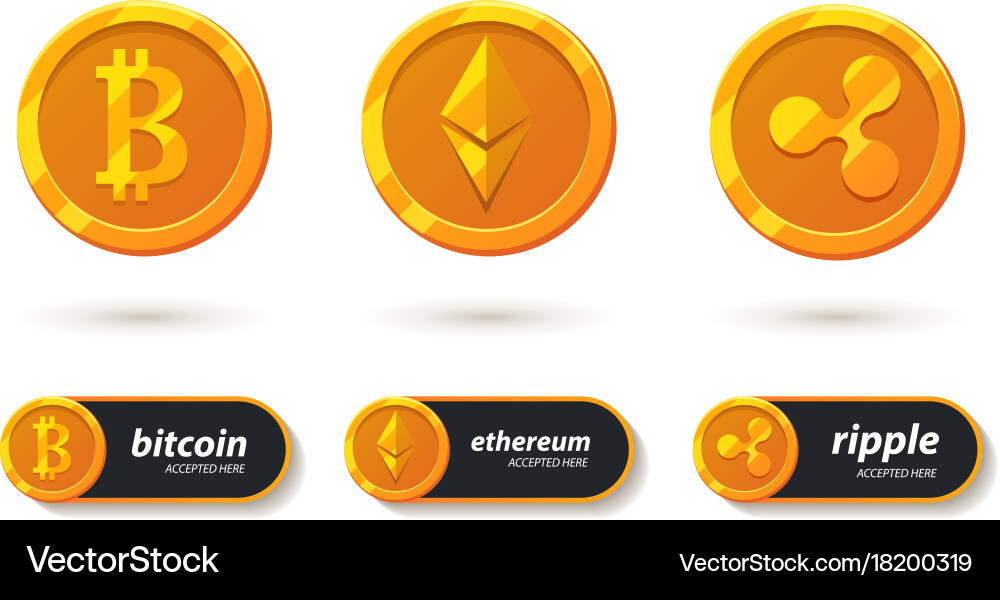 Cryptocurrency icon Royalty Free Vector Image - VectorStock
