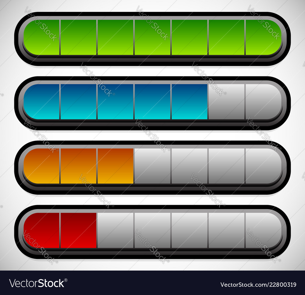 Horizontal progress loading bars meters level