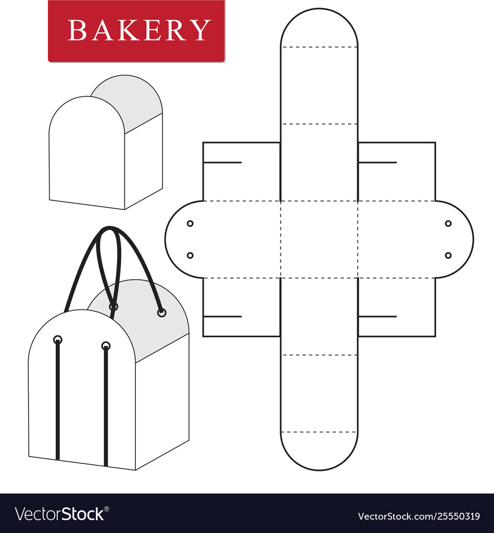 Package template for bakery food or other items Vector Image